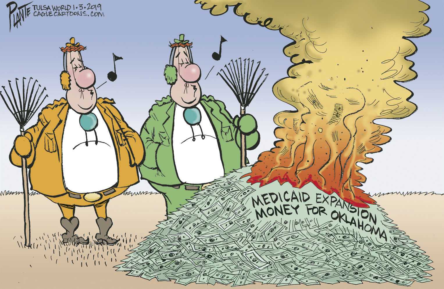 Bruce Plante Cartoon: Oklahoma's No Burn Ban